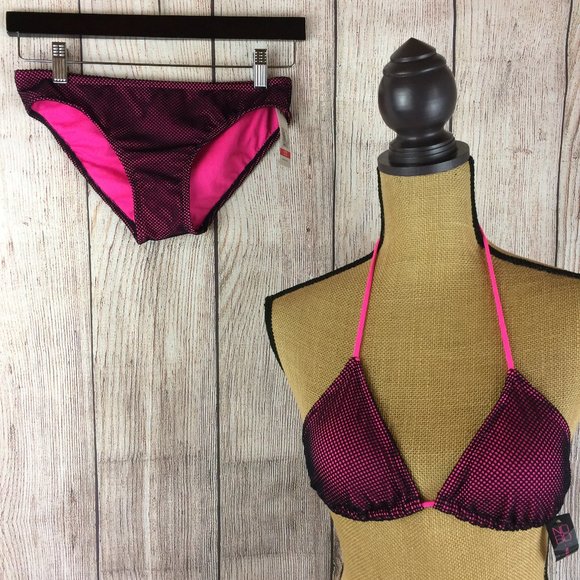 No Boundaries Other - No Boundaries NWT Black & Hot Pink Bikini Sz S